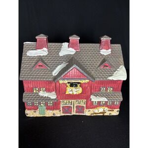 Vintage Department 56 Christmas Snow Village Red Barn #5081-4, In Box W/ Light